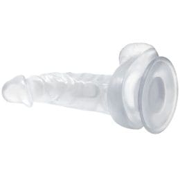 BAILE - REALISTIC DILDO WITH SUCTION CUP AND TESTICLES 16.7 CM TRANSPARENT 2